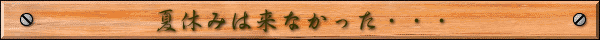 夏休みは来なかった・・・